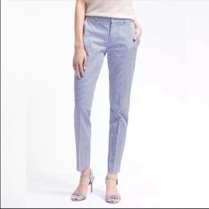 Banana Republic blue & white mid-rise Ryan Trousers 2P
